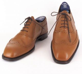 New $900 Sutor Mantellassi Caramel Brown Shoes   Wingtip Lace Up   10