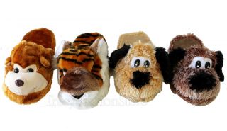 animals indoor cozy Fun furry warm sandals slippers 3D tiger puppy
