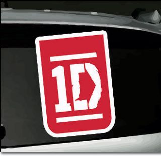 One Direction Vinyl Window Decal/Bumper Sticker 1D   2 COLOR red/white