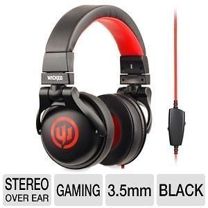 NEW Wicked Audio WI8700 Solus Over Ear Headphones Black/Red Stereo