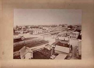 Ca1900 Aerial View Of Peotone, Illinois Depot, Downtown, Railroad