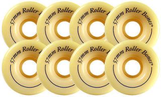 Powell ROLLER BONES DERBY Quad Wheels 57mm 97a WHITE Roller Skate SET