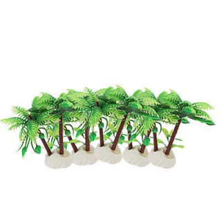 Fish Tank Artificial Mini Green Coconut Trees 5 Pieces