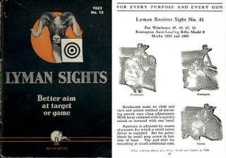 Lyman 1923 No 12 Gun Sight Catalog