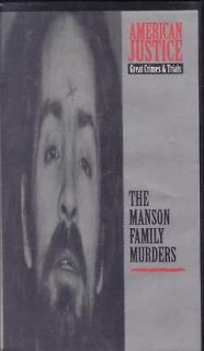 VHS AMERICAN JUSTICE MANSON FAMILY MURDERSRARE