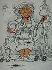Nurse Caricature Cartoon 1988 signed & numbered Hysterical Gift matted
