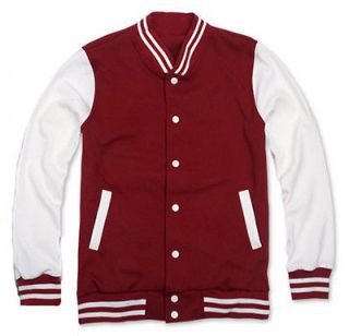 Men Baseball Jacket/Letterm an Varsity jacket RED XL size/Unisex item