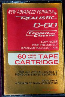 60 1970s RADIO SHACK BLANK AUDIO COMPACT CASSETTE RECORDING TAPE
