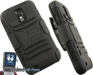 BLACK RUBBER CASE STAND BELT CLIP HOLSTER FOR TMOBILE SAMSUNG GALAXY S