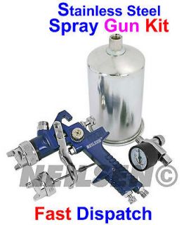 Gravity Feed HLVP Touch Up Paint Spray Gun + Air Compressor Tool