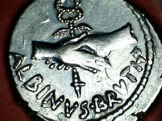 Roman Republic Albinus Bruti f. Brutus 48BC Coin
