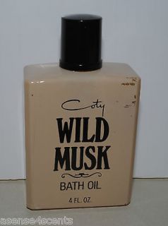 Vintage Coty Wild Musk Bath Oil  4.0 fl. oz Unboxed