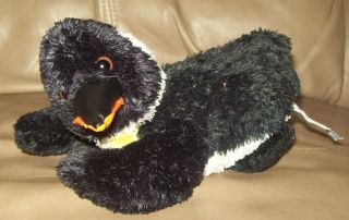 Aurora World 6 Lying Black & White Plush Emperor Penguin Beanbag