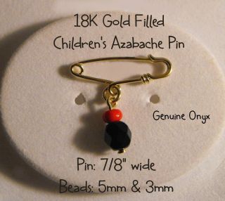 18K Gold gf Baby Azabache Pin ( ward off pin for kids )