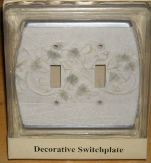 IVY Double Light Switch Plate Cover BACOVA Silver trim