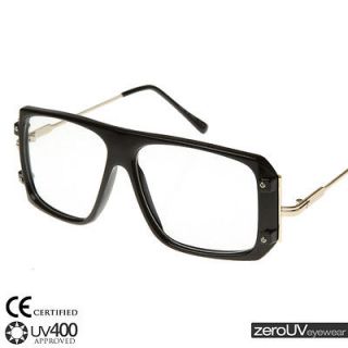 Cool dj party large square frame clear lens uv400 eye wear glasses
