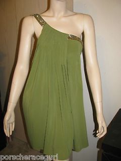 BCBG MAX AZRIA~ SEXY   ROMAN Style ONE SHOULDER Dress w/BEADED
