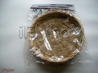 pc Bamboo Paper Plate Holders, for Parties, Picnics, Barbecues   NEW
