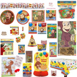 CURIOUS GEORGE PARTY Supplies plates napkins balloons