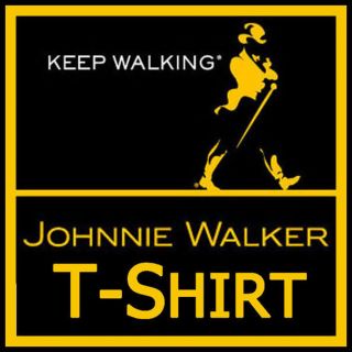 New Johnnie Walker T Shirt Black Large Medium Hanes Preshrunk 100%
