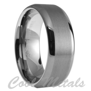 Carbide Men Women Brushed Polished Wedding Band Ring Size 8.5 15