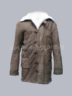DISTRESSED BANE 100% REAL COW HIDE LEATHER TRENCH COAT JACKET   TDKR