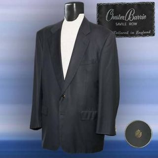 Chester Barrie Savile Row Super 120 mens jacket blazer navy ~44L