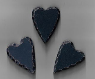 Hunter Green or Navy Blue 2 Wood HEARTS Craft Supplies Primitive Look
