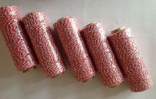 10m bakers twine red and white string ♥ 10 metres ♥ butchers