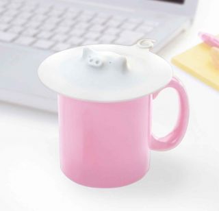 Piggy Cup Cover Mini Pig Silicone Microwave Lid, Jar Opener