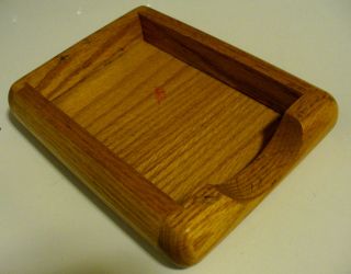 Vintage 1980s Wood Desk Tray   Paper Tray   Small In Out Tray   7 1/2