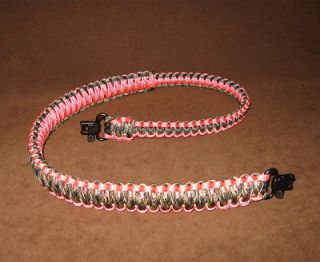 Woodland/Pink Tactical Paracord Rifle Sling 34 w/swivels #706 Ruger