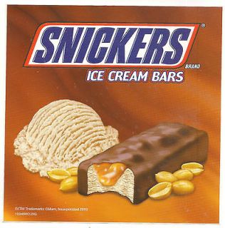 Snickers Ice Cream Bars, Ice Cream Truck Decal/Sticker