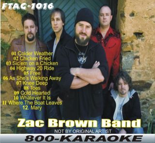 Fast Trax Karaoke CD+G Quik Hitz Zac Brown Band 12 Song CDG FTAG1016