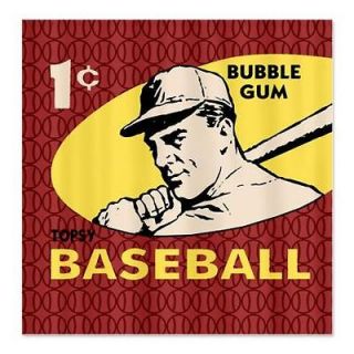 Bubble Gum Baseball Shower Curtain by CafeP 674151559