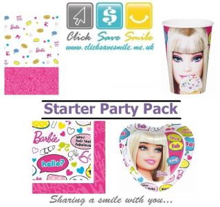Barbie Girls Party Supplies Tablewear   Loot Bags   Plates