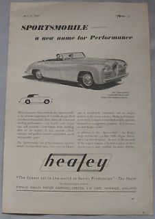 1949 Healey Sportsmobile Original advert
