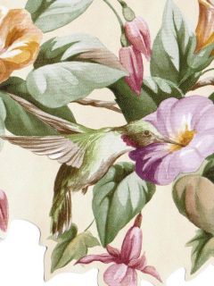 Flowers & Hummingbirds Sage Gold Sale $8 Wallpaper Border 1107
