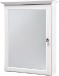 RSI Continental 20 Inch White Framed Door Medicine Cabinet With Mirror