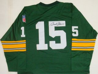 BART STARR SIGNED GREEN BAY PACKERS THROWBACK STYLE JERSEY WITH FAMOUS