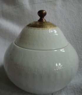 Rosenthal Germany White & Gold Covered Sugar Bowl Continental Romance
