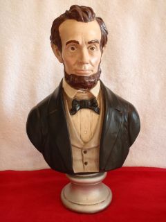 Vintage President ABRAHAM LINCOLN Plaster Painted Bust Large 17