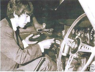 Rare Beatles Photo George Harrison with In Car Record Player