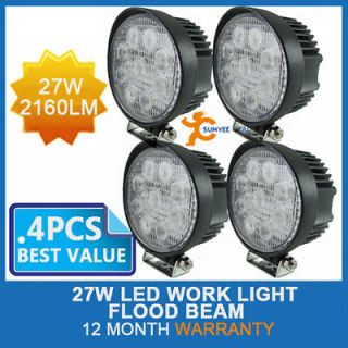 FLOOD BEAM 27W LED WORK OFFROADS LAMP LIGHT TRUCK 12V24V 4WD 4x4