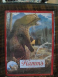 HAMMS box framed standing grizzly bear lighted sign, Elk, 1992