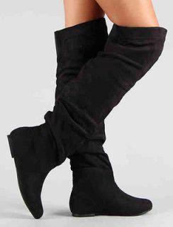 New Womens Thigh High Boots Suede Vickie Hi Leopard Tiger Black Brown