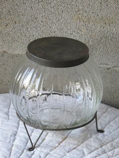 Zipper Glass Sugar Jar Cabinet Organize Early Century Kitchen Art
