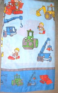 Bob The Builder Blue Construction Site Twin Flat Bed Sheet or Fabric