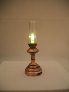 Copper Hurricane Lamp 2325 replaceable battery dollhouse 1/12 scale