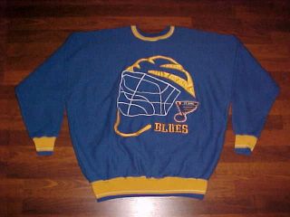 Legends NHL St. Louis Blues Hockey Helmet Blue Yellow Fleece XL Free